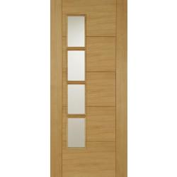 Iseo Deluxe Internal Oak Offset Glazed Door (pre-finished)